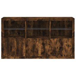 Berkfield Home Sideboard with LED Lights Smoked Oak 181.5x37x100 cm in Brown - thumbnail 6
