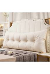 Living and Home Cozy Upholstered Headboard Pillow in Beige - Size: Medium - thumbnail 2