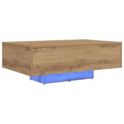 Berkfield Home Coffee Table with LED Lights Artisan Oak 85x55x31 cm in Brown - Size: 85 x 55 x 31 cm - thumbnail 2