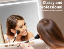 Emitto LED Wall Mirror Anti-fog Bathroom Mirrors Makeup Light 100x70cm in Bright Green - Size: 100x70 cm - thumbnail 3