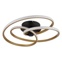 Netlighting Glyxar Gold Semi Flush Ceiling Light Matt Black LED 3000K - thumbnail 2