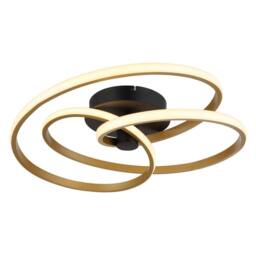 Netlighting Glyxar Gold Semi Flush Ceiling Light Matt Black LED 3000K - thumbnail 1