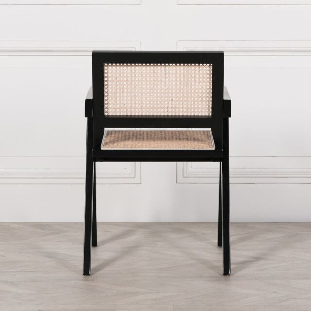 Glasstone Wooden Louis Upholstered Square Rattan Back Dining Chair in Brown - image 1