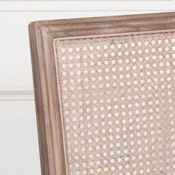 Glasstone Wooden Louis Upholstered Square Rattan Back Dining Chair in Brown - thumbnail 5