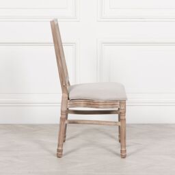 Glasstone Wooden Louis Upholstered Square Rattan Back Dining Chair in Brown - thumbnail 2