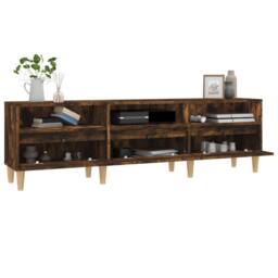 Berkfield Home TV Cabinet Smoked Oak 150x30x44.5 cm Engineered Wood in Brown - thumbnail 5