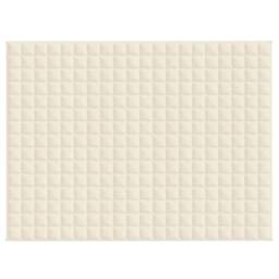 Berkfield Home Weighted Blanket Light Cream 150x200 cm 11 kg Fabric - thumbnail 3