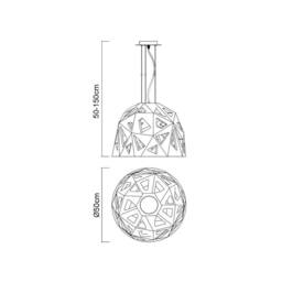 Netlighting Facette Dome Ceiling Pendant E27 Gloss Black Polished Chrome - thumbnail 2