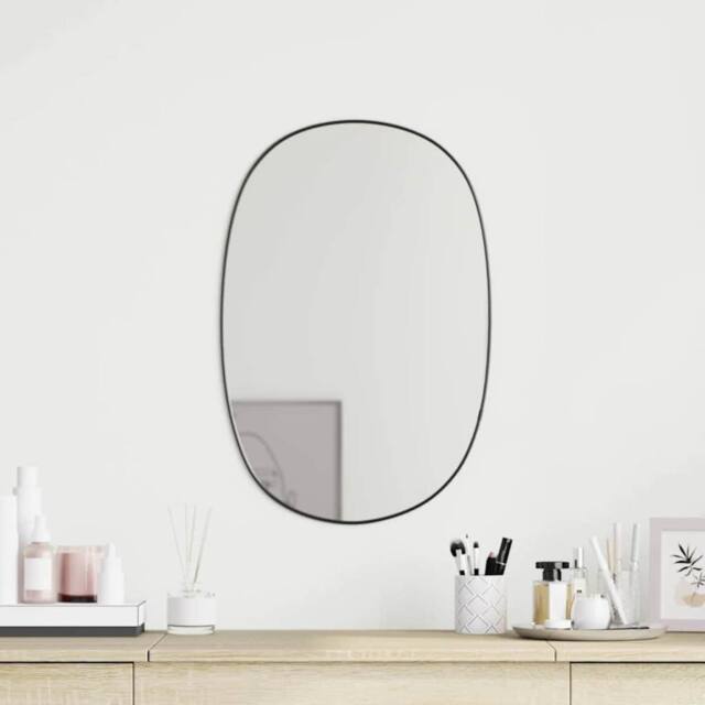 Berkfield Home Wall Mirror Black 60x40 cm - image 1