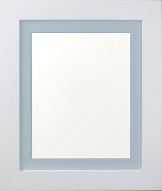 Frames & Mirrors 4U Metro White Frame with Blue Mount for Image Size 8 x 6 Inch - image 1
