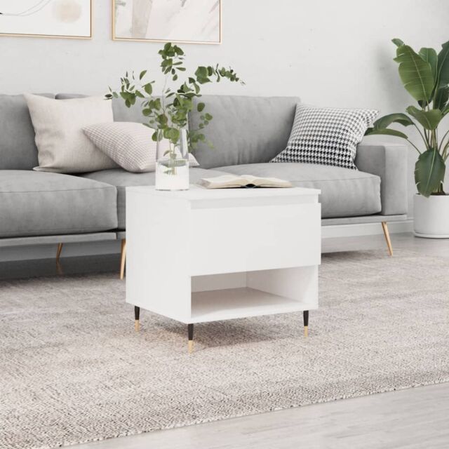 Berkfield Home Coffee Table White 50x46x50 cm Engineered Wood - Size: 50 x 46 x 50 cm - image 1
