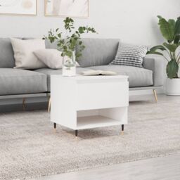 Berkfield Home Coffee Table White 50x46x50 cm Engineered Wood - Size: 50 x 46 x 50 cm - thumbnail 1