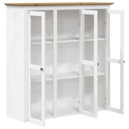 "Berkfield Home Highborad ""BODO"" White & Brown 115.5x43x200.5cm Solid Wood Pine - Size: 115.5x43x200.5 cm" - thumbnail 5