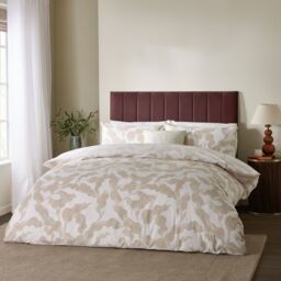 HOEM Lauro Printed Reversible Duvet Cover Set in Stone - Size: Double - thumbnail 1
