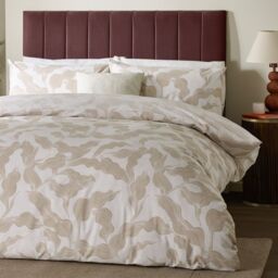 HOEM Lauro Printed Reversible Duvet Cover Set in Stone - Size: Double - thumbnail 3