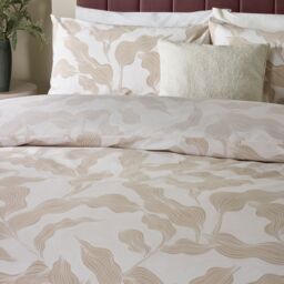 HOEM Lauro Printed Reversible Duvet Cover Set in Stone - Size: Double - thumbnail 2