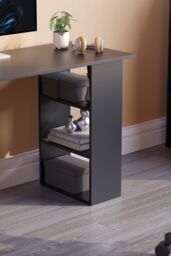 Home Discount Vida Designs Mason 3 Drawer With 3 Shelves Computer Desk Storage Office Study Gaming Table in Black - thumbnail 4
