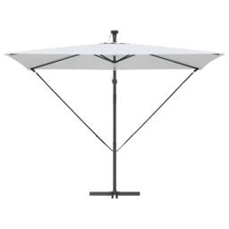 Berkfield Home Modern Cantilever Banana Parasol with Lock Sand 294 x 200 x 254 cm in Light Sand - thumbnail 6