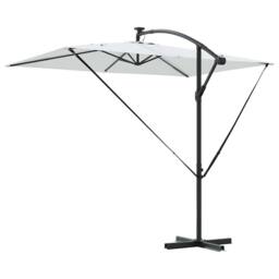 Berkfield Home Modern Cantilever Banana Parasol with Lock Sand 294 x 200 x 254 cm in Light Sand - thumbnail 8