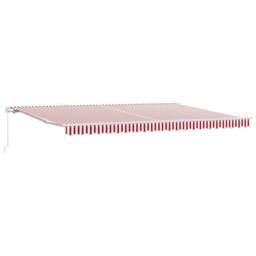 Berkfield Home Manual Retractable Awning Red & White Stripe 500x300 cm - thumbnail 2