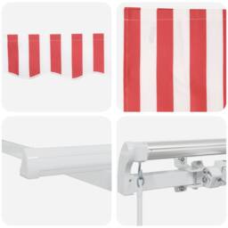 Berkfield Home Manual Retractable Awning Red & White Stripe 500x300 cm - thumbnail 8