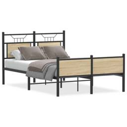 Berkfield Home Bed Frame Frame Sonoma Oak 120x190 cm Small Double Wood in Light Oak - thumbnail 1