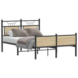 Berkfield Home Bed Frame Frame Sonoma Oak 120x190 cm Small Double Wood in Light Oak - thumbnail 2