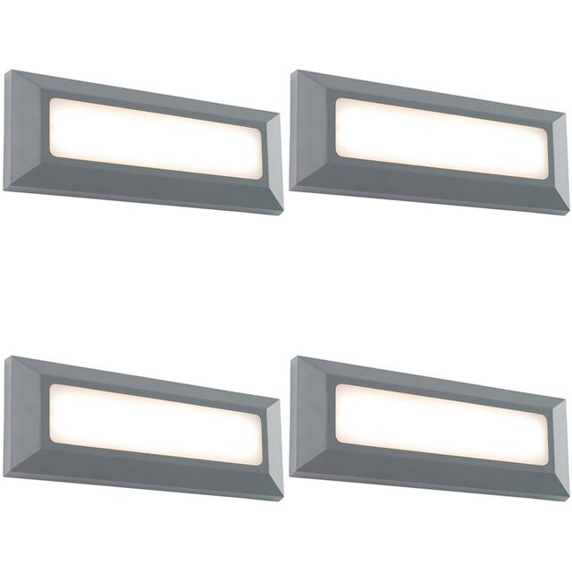 Loops 4 PACK Outdoor IP65 Pathway Guide Light - Direct 3W Warm White LED - Gray ABS - image 1