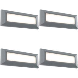 Loops 4 PACK Outdoor IP65 Pathway Guide Light - Direct 3W Warm White LED - Gray ABS