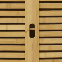 VOGREX Natural Wood Bamboo 2-Door Over-Toilet Wall Mount Bathroom Cabinet in Beige - thumbnail 4