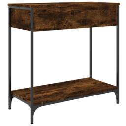 Berkfield Home Console Table Smoked Oak 75x34.5x75 cm Engineered Wood in Brown - thumbnail 8
