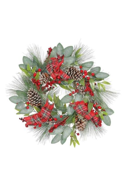 KDMD Red Berry & Cone Wreath 60cm - image 1