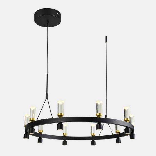 Netlighting Modern LED Hanging Pendant Black Gold Warm White 3000K 2920lm