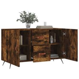 Berkfield Home Sideboard Smoked Oak 100x36x60 cm Engineered Wood in Brown - Size: 100 x 36 x 60 cm - thumbnail 4