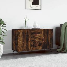 Berkfield Home Sideboard Smoked Oak 100x36x60 cm Engineered Wood in Brown - Size: 100 x 36 x 60 cm - thumbnail 2