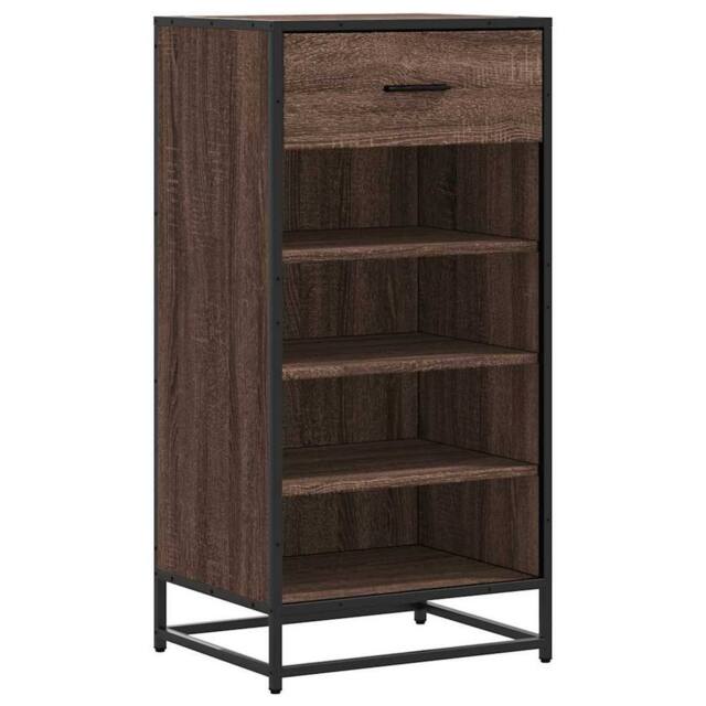 Berkfield Home Shoe Rack Brown Oak 48x38x97.5 cm Engineered Wood - image 1