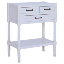 Orsina Console Table for Hallway, Pine Wood Wood Table for Home Decor with 3 Drawers in White - thumbnail 2