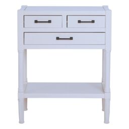Orsina Console Table for Hallway, Pine Wood Wood Table for Home Decor with 3 Drawers in White - thumbnail 6