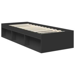Berkfield Home Bed Frame with Headboard Black 75 x 190 cm Solid Pine Wood - thumbnail 5