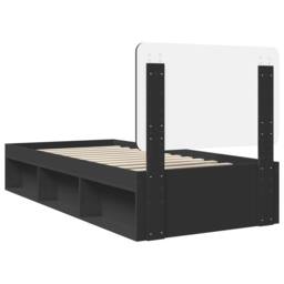 Berkfield Home Bed Frame with Headboard Black 75 x 190 cm Solid Pine Wood - thumbnail 9