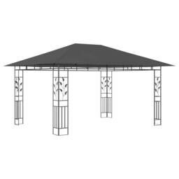 Berkfield Home Gazebo with Mosquito Net 4x3x2.73 m Anthracite 180 g/m ² in Charcoal - thumbnail 1