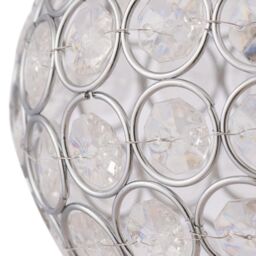 First Choice Lighting Set of 2 Clear Jewelled Globe Light Shades in Silver - thumbnail 3