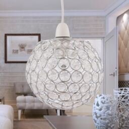First Choice Lighting Set of 2 Clear Jewelled Globe Light Shades in Silver - thumbnail 5