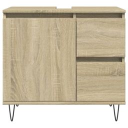 Berkfield Home Bathroom Cabinet Sonoma Oak 65x33x60 cm Engineered Wood in Brown - Size: 65 x 33 x 60 cm - thumbnail 3