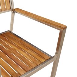 Berkfield Home Stacking Garden Chairs 6 pcs 54.5x56x87 cm Solid Wood Acacia in Brown - thumbnail 8