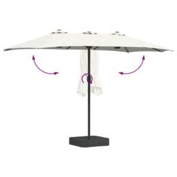 Berkfield Home Modern Garden Parasol Folding Sand 385 x 209 x 244 cm Fabric in Light Sand - thumbnail 8