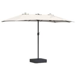 Berkfield Home Modern Garden Parasol Folding Sand 385 x 209 x 244 cm Fabric in Light Sand - thumbnail 6