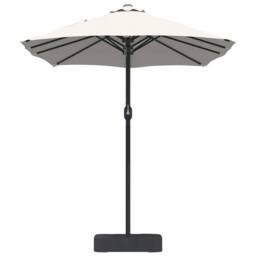Berkfield Home Modern Garden Parasol Folding Sand 385 x 209 x 244 cm Fabric in Light Sand - thumbnail 5