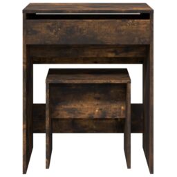 Berkfield Home Dressing Table & Stool Smoked Oak 60x40x113.5 cm in Brown - thumbnail 5