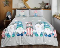 Rapport Home Family of Gonks Microfibre Duvet Cover Set with Pillowcase in Silver - Size: Double - thumbnail 1